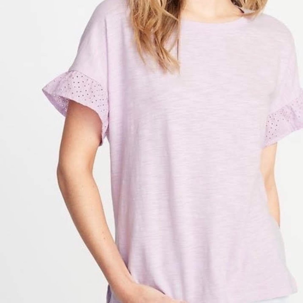 Old Navy Lilac Flutter Sleeve Top